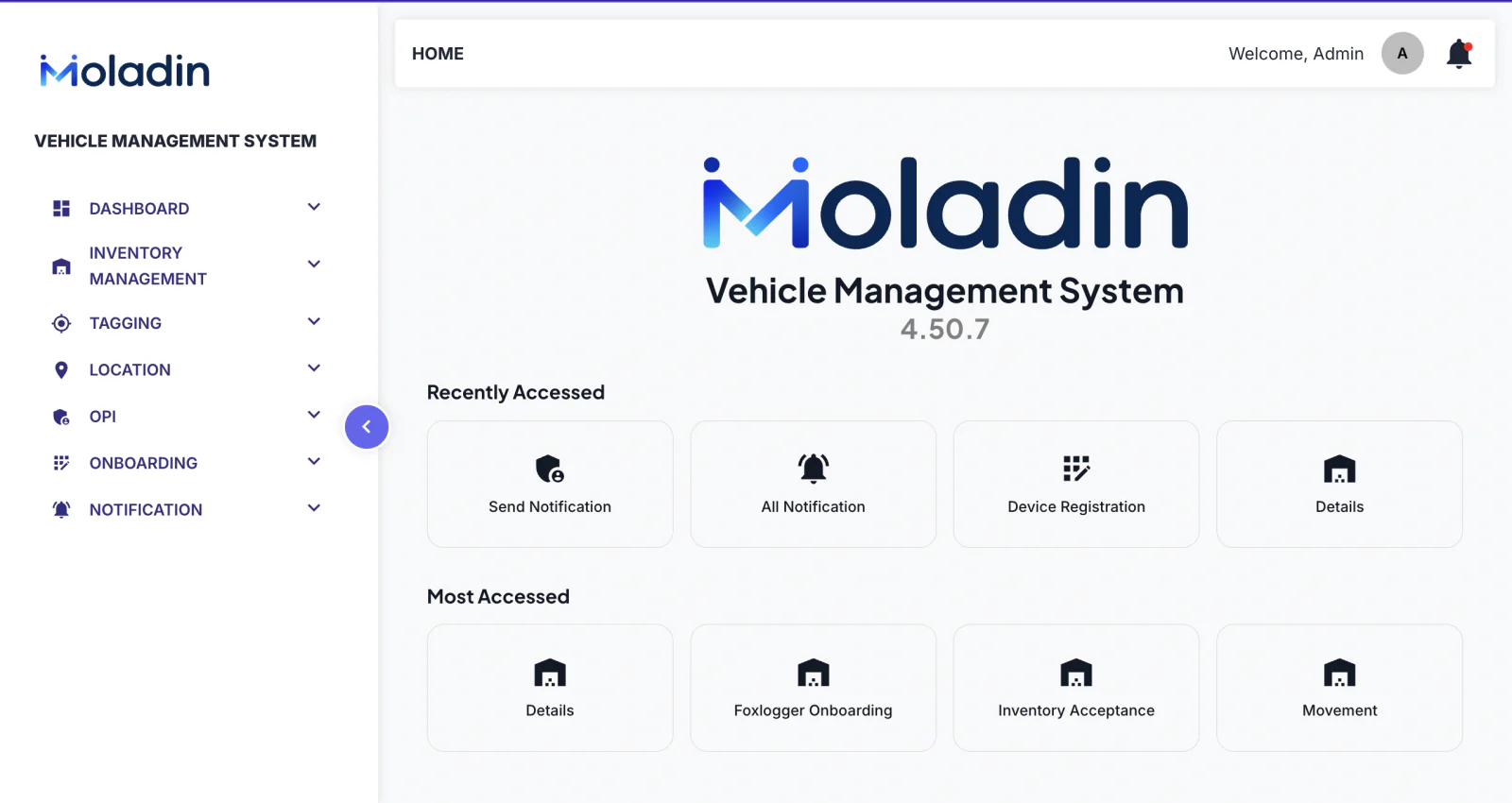 Vehicle Management System interface screenshot 1 of 4